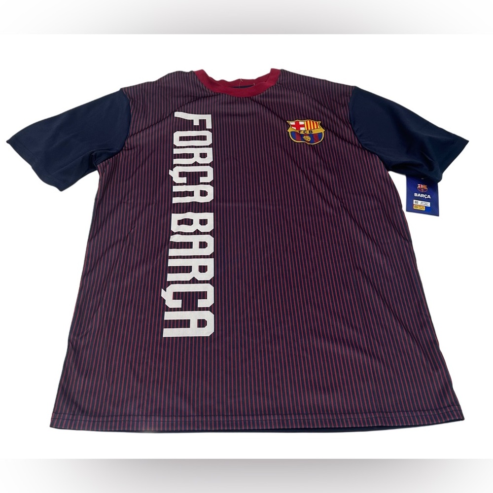 FC Barcelona Soccer Jersey Men's Forca Barca Navy‎ Top Shirt Size M NWT